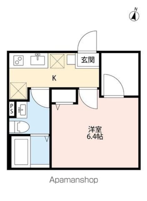 ラフレーズゆりの木[1K/22.03m2]の間取図