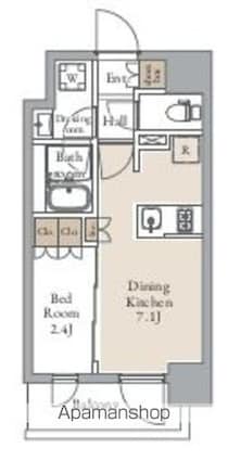 グランカーサ三ノ輪Ⅱ[1DK/25.31m2]の間取図
