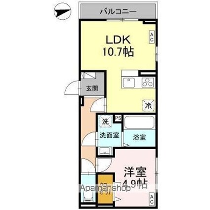 アルチェヴィータ[1LDK/41.68m2]の間取図
