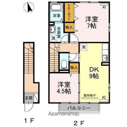 Ｊコート宇品[2DK/56.12m2]の間取図