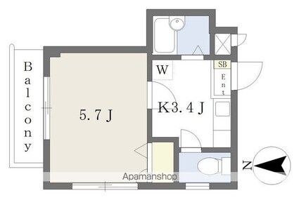 ＧＲＡＣＥ高砂[1K/19.6m2]の間取図