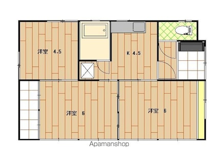 芦沢住宅（西八幡２４６６－２）[3K/44.25m2]の間取図