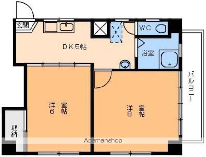 三和マンション末広[2DK/44.1m2]の間取図