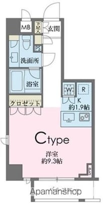 ドゥーエ南麻布[1R/31.18m2]の間取図