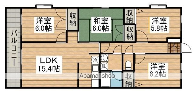 【調布市菊野台のマンションの間取り】