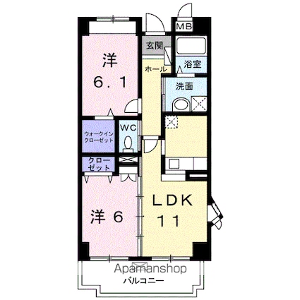 サン　フォレスト　ヴィラ[2LDK/57.52m2]の間取図