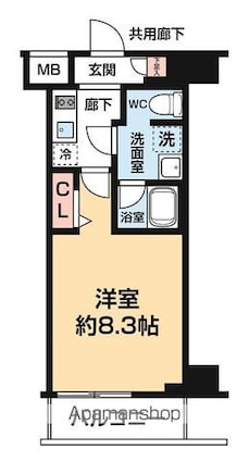 ＡＲＣＯＢＡＬＥＮＯ　ＫＡＮＡＭＡＣＨＩⅡ[1K/25.6m2]の間取図