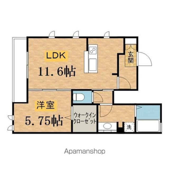エンジェルパーク[1LDK/46.78m2]の間取図