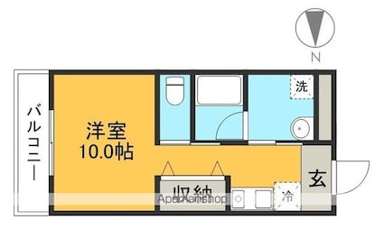 パルファム[1R/27m2]の間取図
