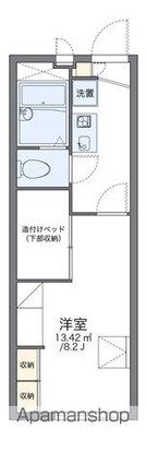 レオパレスフルールヴィル[1K/22.35m2]の間取図