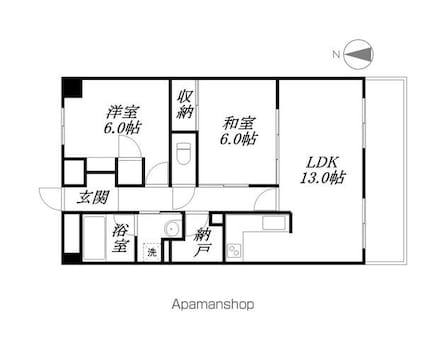 フレンド・ワンⅢ[2LDK/58.2m2]の間取図
