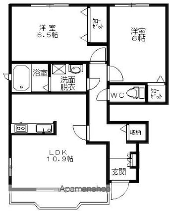 和歌山県和歌山市冬野[2LDK/55.72m2]の間取図
