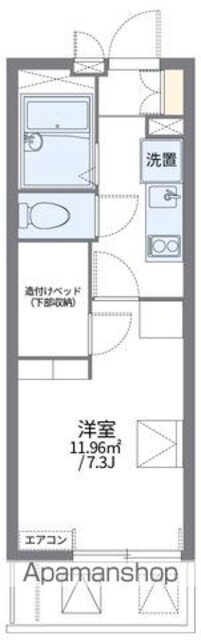 レオパレスローレル相生[1K/20.81m2]の間取図