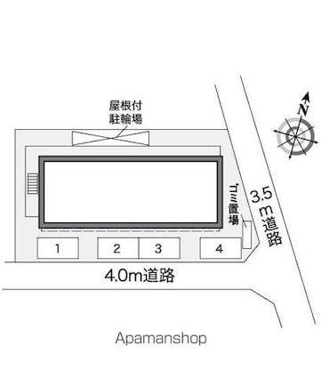 レオパレスエクセル元山　Ⅲ[1K/22.35m2]の配置図
