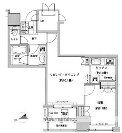 東京都豊島区西池袋３丁目[1LDK/46.29m2]の間取図