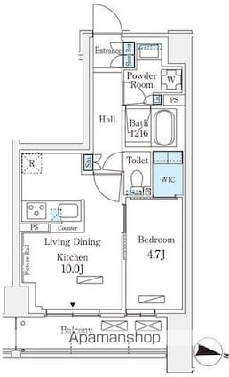 ロイヤルパークス赤羽サウス[1LDK/39.82m2]の間取図
