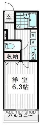 東京都杉並区高円寺南５丁目[1K/20.7m2]の間取図