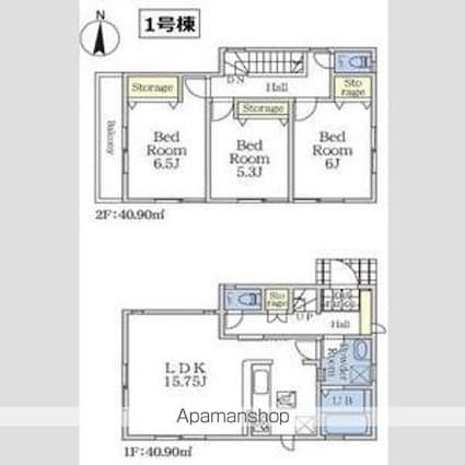 マイホームネクスト八幡　１号棟[3LDK/81.8m2]の間取図