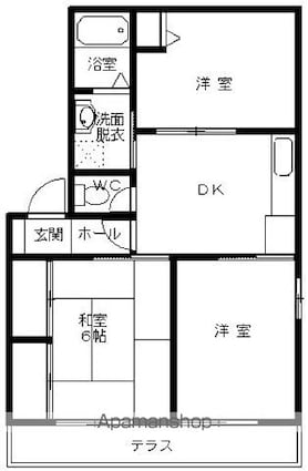 和歌山県和歌山市中島[3DK/52.54m2]の間取図