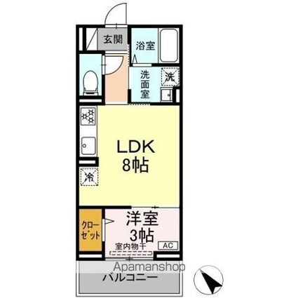 （仮称）港南台３丁目ＯＭ計画[1LDK/30.03m2]の間取図