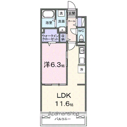 アウラティエ[1LDK/42.59m2]の間取図