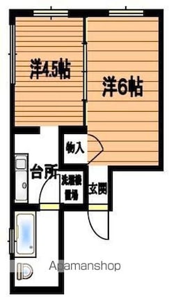 和歌山県和歌山市西釘貫丁２丁目[2K/27m2]の間取図