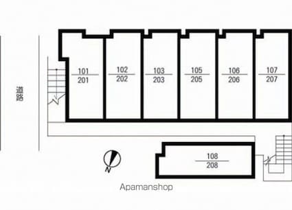 東京都葛飾区亀有３丁目[1R/14.28m2]の配置図