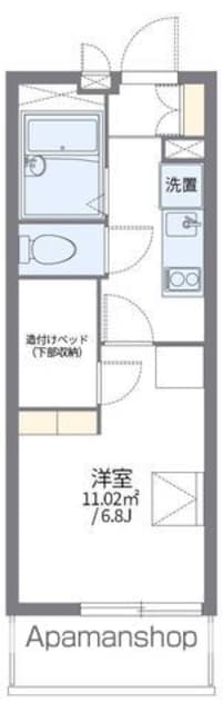 レオパレス有朋[1K/19.87m2]の間取図