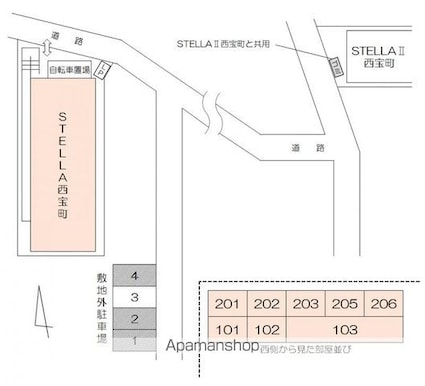 ＳＴＥＬＬＡ西宝町[1K/26.49m2]の配置図
