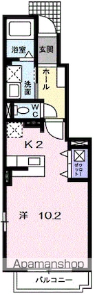 グランツ大町Ⅱ[1K/32.9m2]の間取図