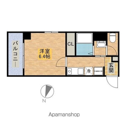 アーバンハウス本橋Ｂ[1K/24.61m2]の間取図