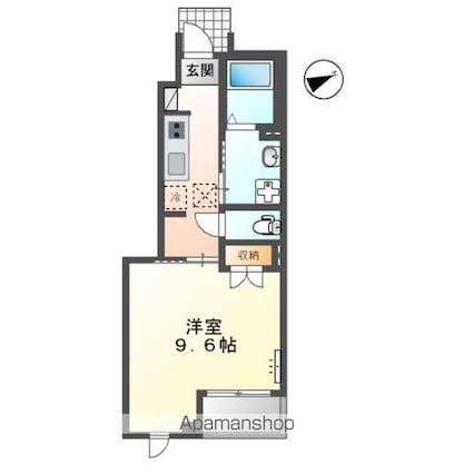 ソレイユ　みや[1K/31.41m2]の間取図