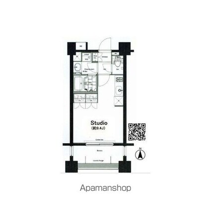 コンフォリア麻布十番[1R/25.48m2]の間取図