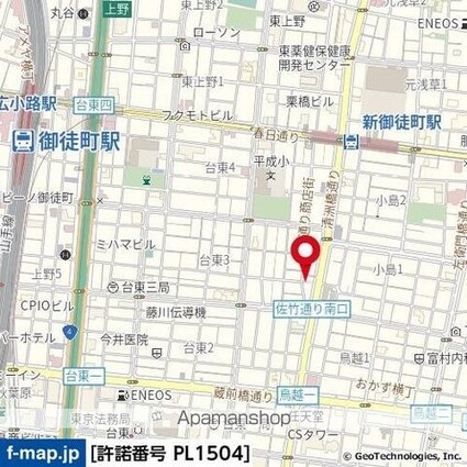 東京都台東区台東３丁目[1LDK/40.34m2]の周辺