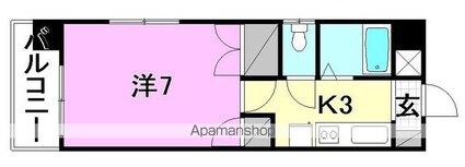 メゾン中村５[1K/22.04m2]の間取図