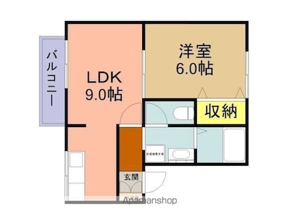 ハイカムール白銀[1LDK/36.25m2]の間取図