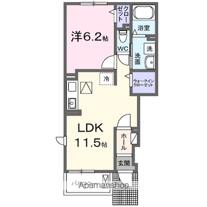 サン　ファミーユⅠ[1LDK/41.13m2]の間取図