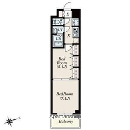 ＳーＲＥＳＩＤＥＮＣＥ神沢ａｆｆｏｒｄ[2K/33.48m2]の間取図