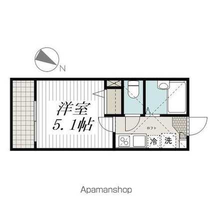 神奈川県横浜市磯子区杉田３丁目[1K/16.1m2]の間取図