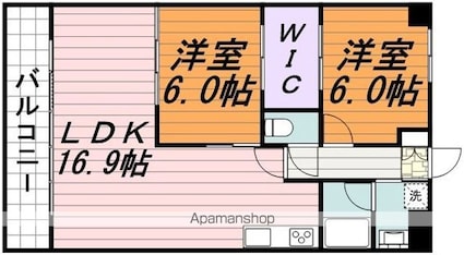 千葉県松戸市小金[2LDK/62.72m2]の間取図