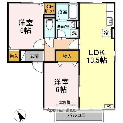 パミドール・ルーチェ　Ｃ棟[2LDK/57.85m2]の間取図