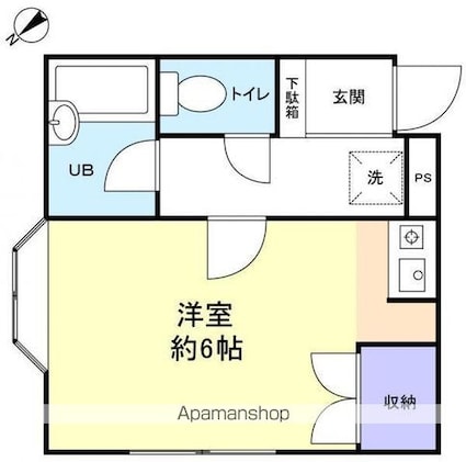 ロフティーフラワー１号館[1R/19.79m2]の間取図