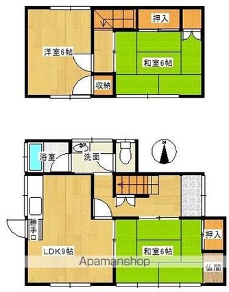 鐘築邸戸建借家[3DK/68.3m2]の間取図