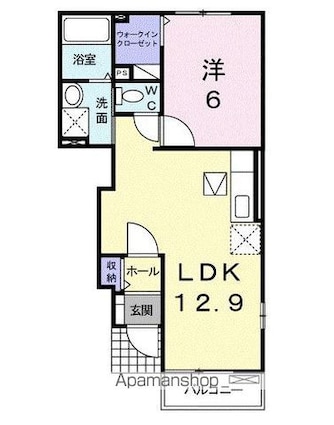 クレセント　コート　Ⅱ[1LDK/42.98m2]の間取図