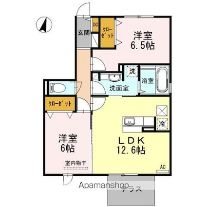 グリーンヒルズ花秀　Ｂ[2LDK/60.28m2]の間取図