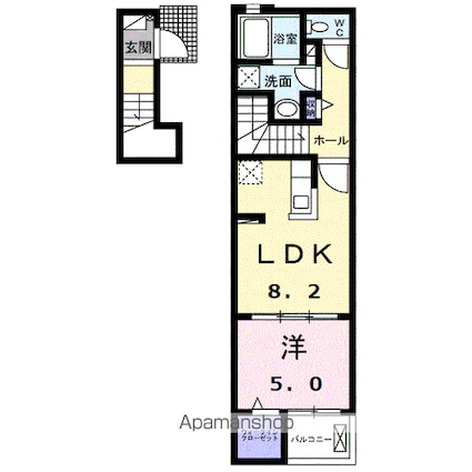 ノール・ラヴァンⅡ[1LDK/38.81m2]の間取図