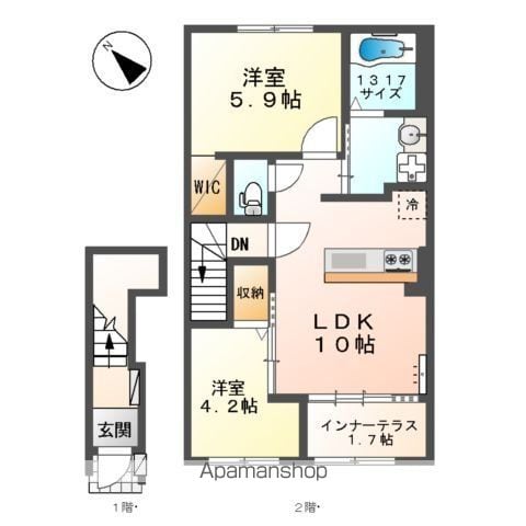 堺市中区東八田アパート工事の間取り写真