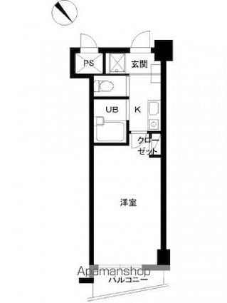 スカイコート目白台[1K/20.02m2]の間取図