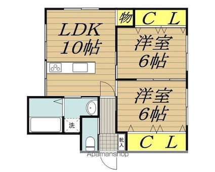 大道ハイツ[2LDK/53m2]の間取図
