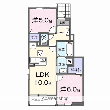 広島県福山市春日町浦上[2LDK/50.53m2]の間取図